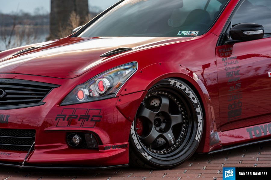 Infiniti G37 coupe wheels Work Meister S1 3P 19″ 10.5J ET-8 295/30 12J ET-13 325/30 XS 
