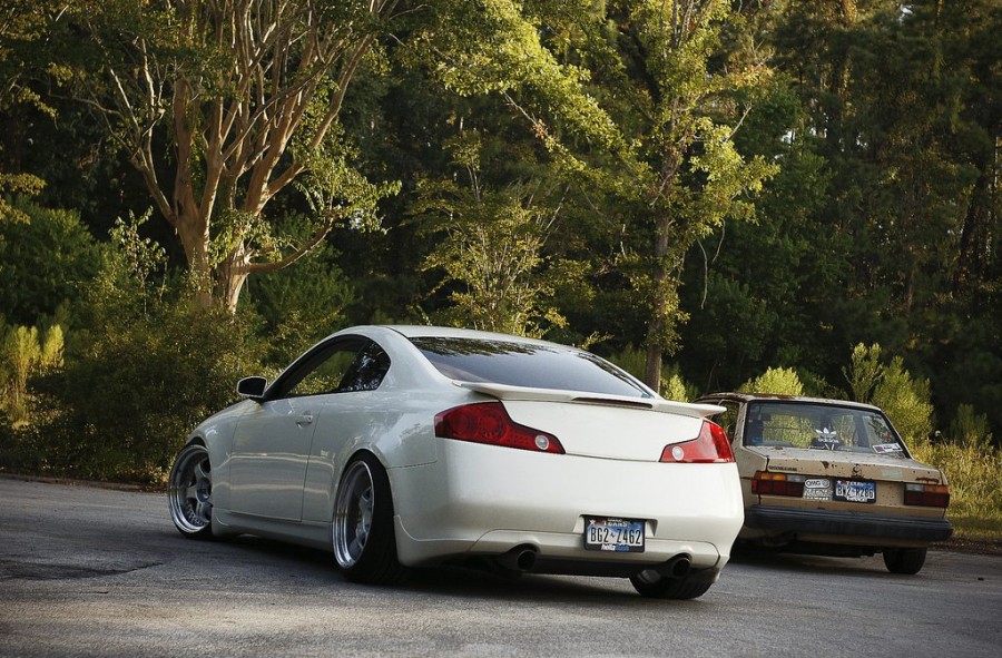 Infiniti G35 Coupe V35 wheels Work Meister S1 3P 19″ 9.5J ET-14 215/35 10.5J 245/35
