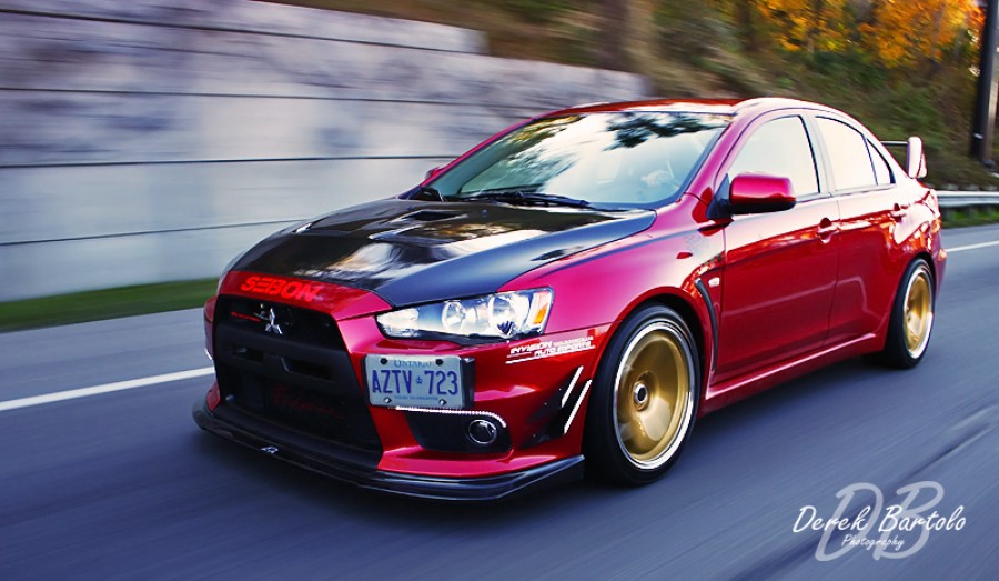 Mitsubishi Lancer Evolution X wheels Greddy Gravity Gullflame 18″ 9.5J ET15 265/35