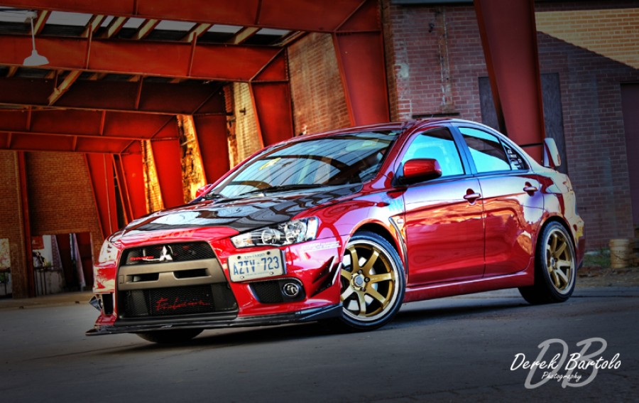 Mitsubishi Lancer Evolution X wheels Greddy Gravity Gullflame 18″ 9.5J ET15 265/35