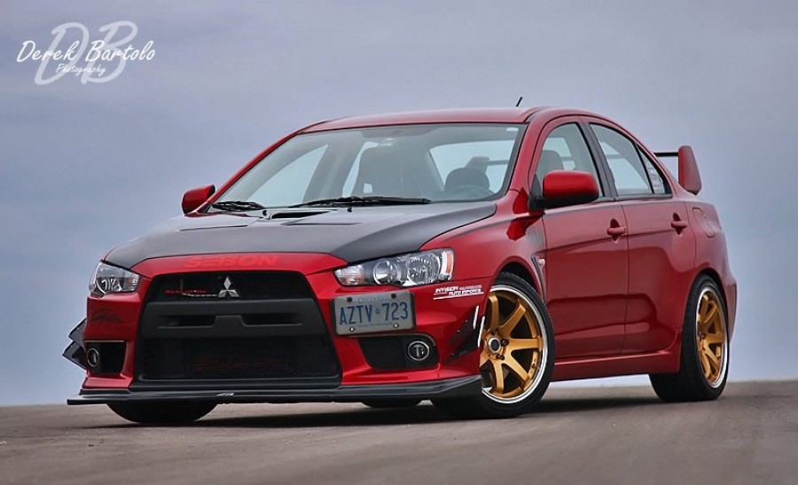Mitsubishi Lancer Evolution X wheels Greddy Gravity Gullflame 18″ 9.5J ET15 265/35