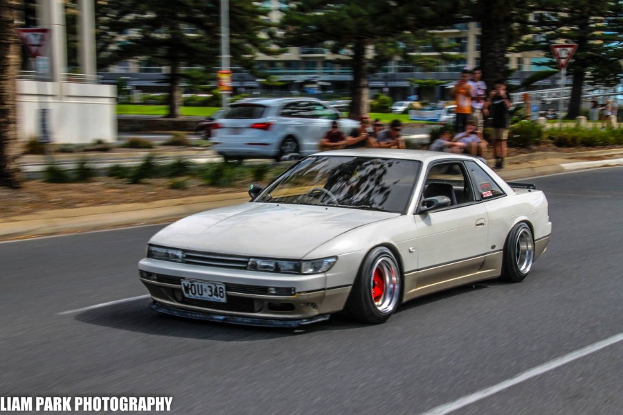 Nissan Silvia S13 Räder Riverside R106 R14 8J ET-23 185/55 Hayashi Racing Equipment Street ST 9J ET-19