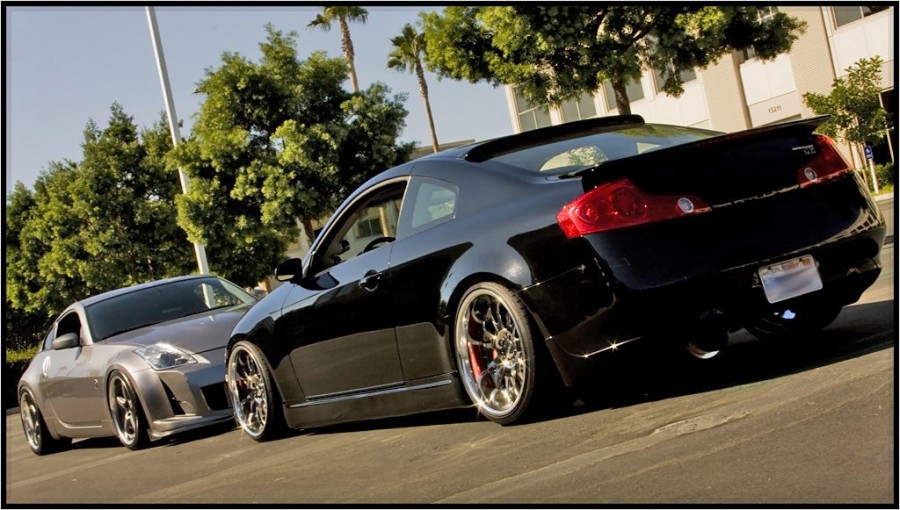 Infiniti G35 Coupe Räder AME Shallen MX R20 9.5J ET-8 245/30 10J ET-6 265/30