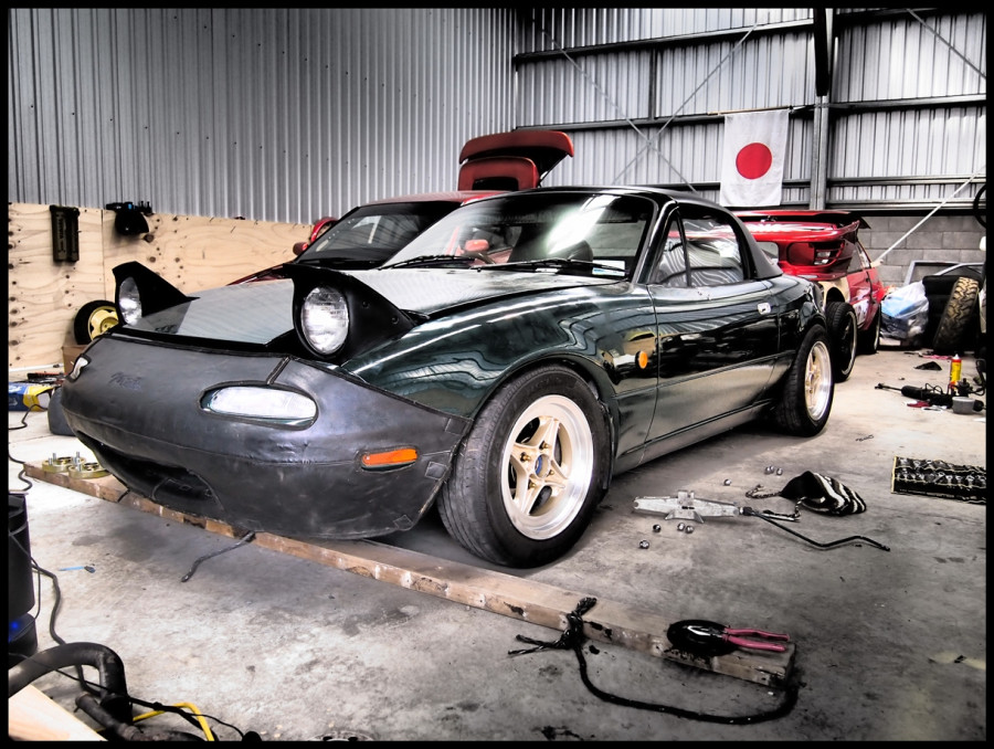 Mazda MX-5 Miata Räder Hayashi Racing Equipment Hart Racing Takechi Project R14 6J ET15 185/60
