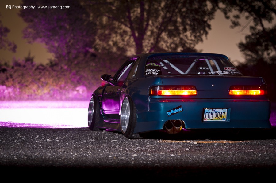 Nissan Silvia S13 rines Work Emitz 18″ 10J ET-17 225/40 11.5J ET-24 235/40