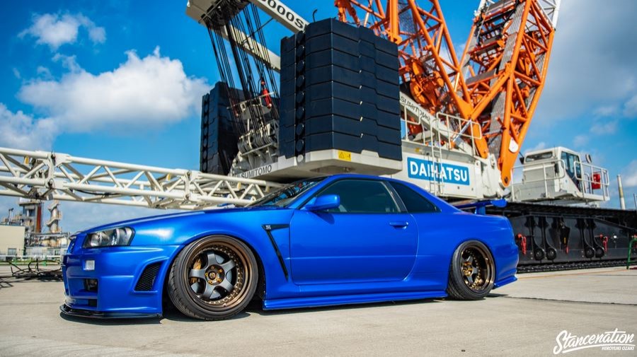 Nissan Skyline R34 rines Work Meister S1 3P 18″ 11J ET-25 255/35