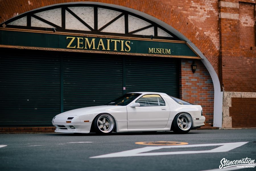Mazda RX-7 FC rines Panasport G7 17″ 9J ET-26 12J ET-30