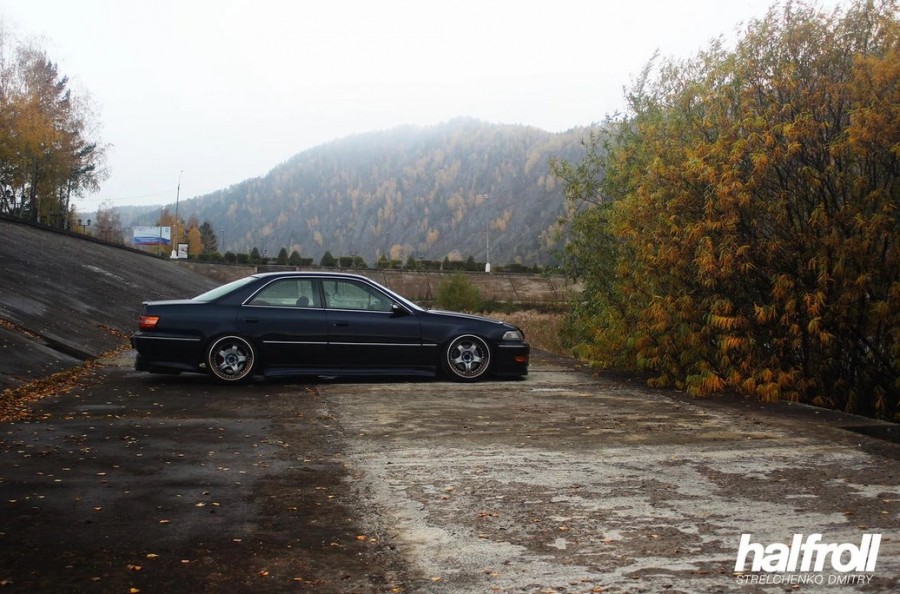 Toyota Mark II 100 rines Work Meister S1 3P 18″ 9.5J ET3 215/35 10.5J ET-1 225/35