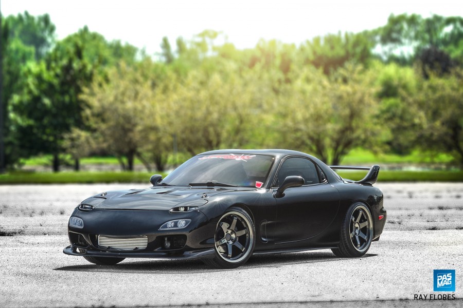Mazda RX-7 FD rines Rays Volk Racing TE37SL 18″ 9.5J ET22 225/40 10.5J 265/35