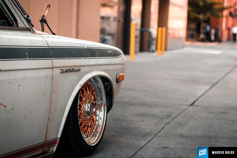 Datsun 510 rines BBS RS 15″ 7J ET14 165/45 8J ET39 165/50