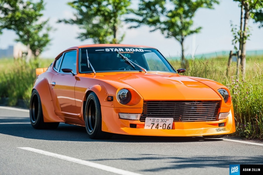 Datsun 280Z rines Star Road Glow Star 15″ 9J ET-53 235/45 12J ET-50 305/35 S30 Fairlady Z 