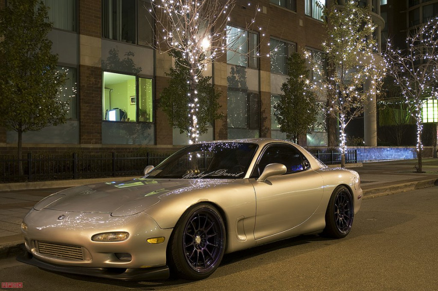 Mazda RX-7 FD rines Enkei NT03+M 18″ 9.5J ET27 235/40 10.5J ET30 255/35