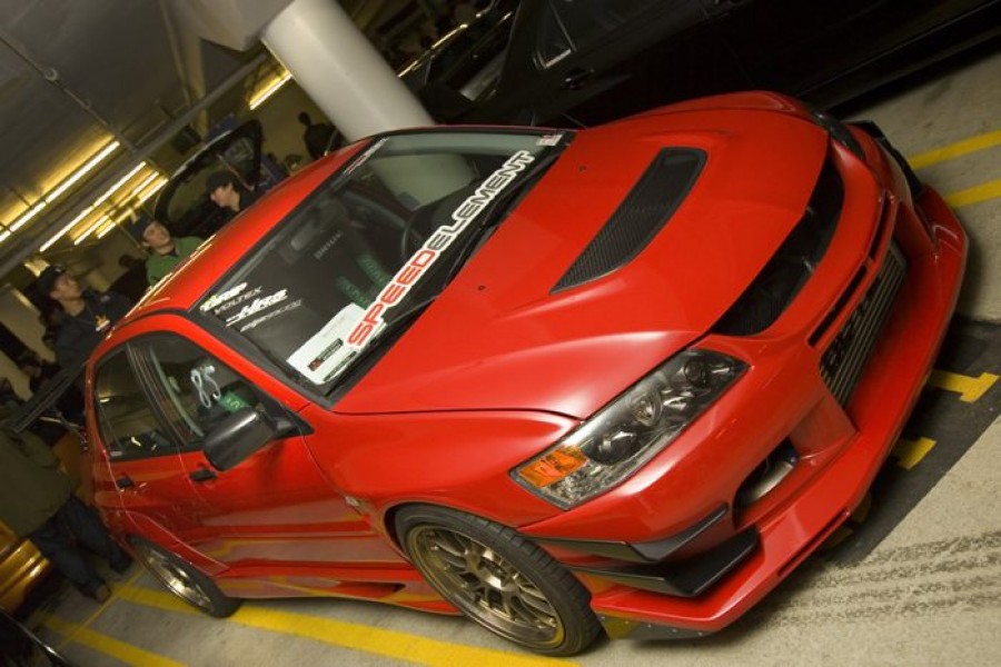 Mitsubishi Lancer Evolution IX rines Rays Volk Racing SE37K 18″ 10.5J ET15 265/35