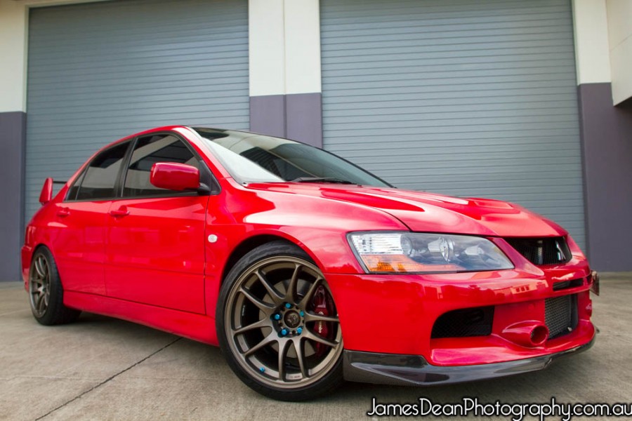 Mitsubishi Lancer Evolution IX rines Work Emotion CR KAI 18″ 9.5J ET20 235/40