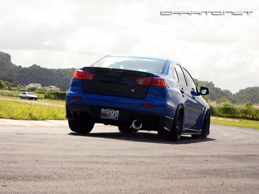 Mitsubishi Lancer Evolution X rines AME Tracer TM-02 19″ 10.5J ET22 285/30