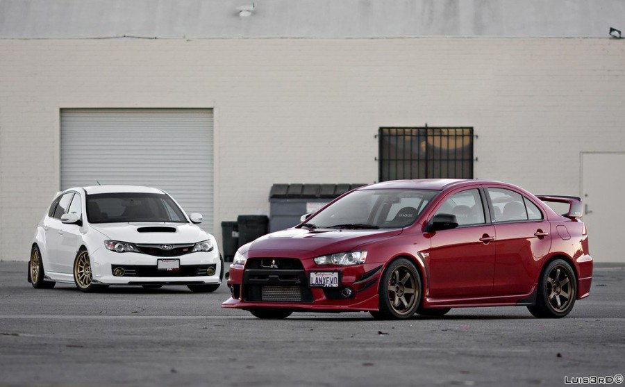 Mitsubishi Lancer Evolution X rines Rays Volk Racing TE37 18″ 9.5J ET22 275/35