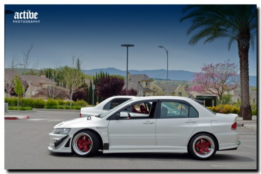 Mitsubishi Lancer Evolution VIII rines Work Meister S1 3P 18″ 11J ET5 295/30