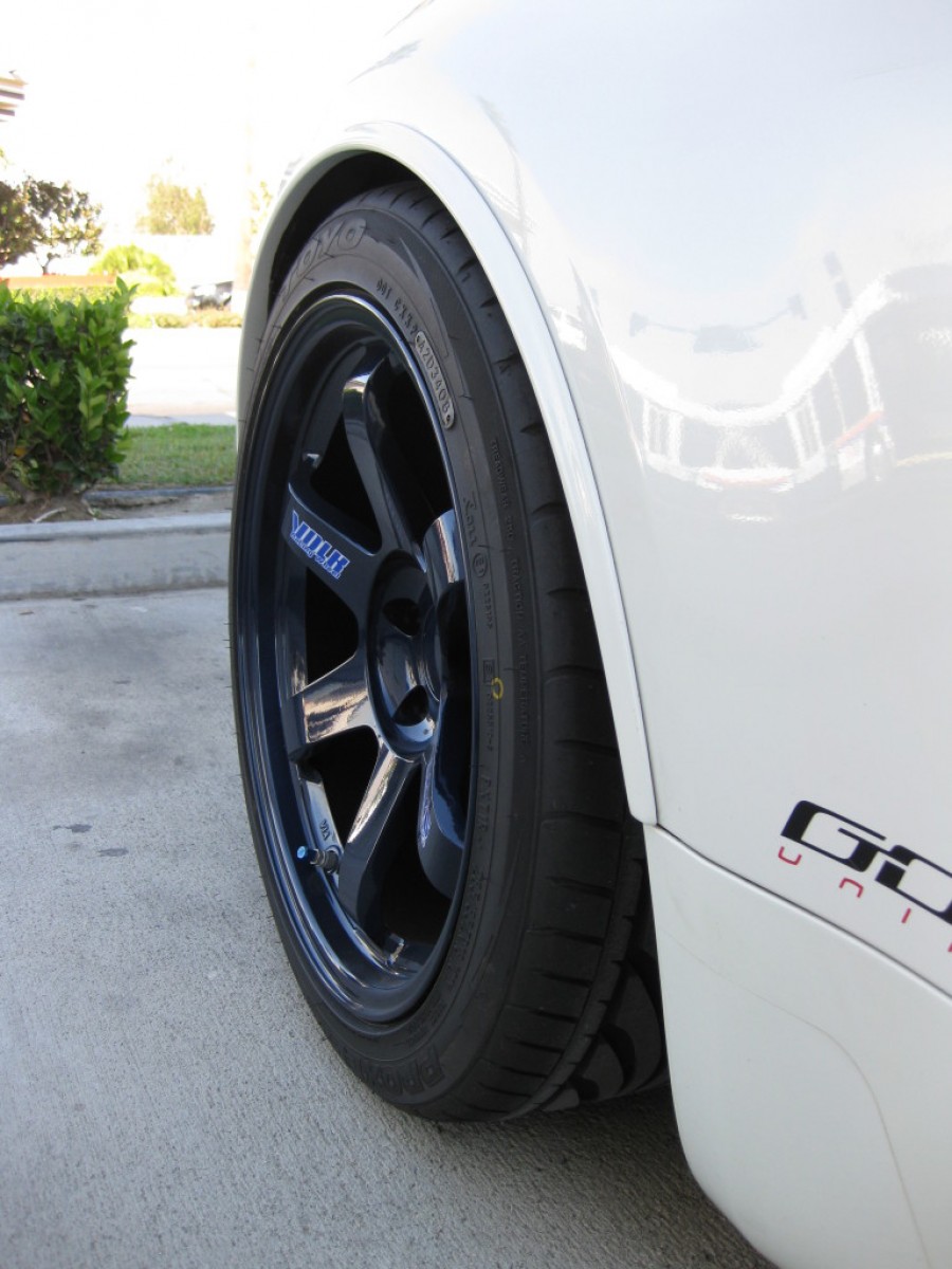 Nissan 350Z rines Rays Volk Racing TE37 18″ 9.5J ET12 265/35 10.5J ET15 285/35