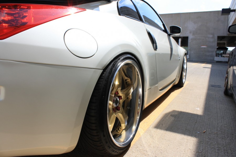 Nissan 350Z rines Rays Volk Racing GT-S 19″ 9.5J ET14 235/35 10.5J ET18 245/35
