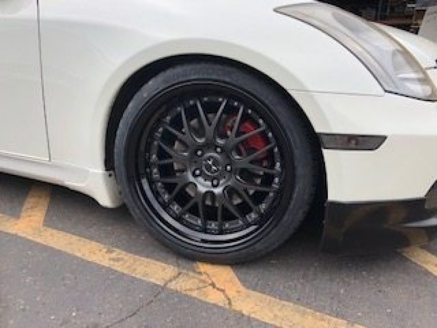 Infiniti G35 Coupe roues Weds Sport Mavericks 709 R19 9.5J ET15 245/35 10.5J ET14 275/35
