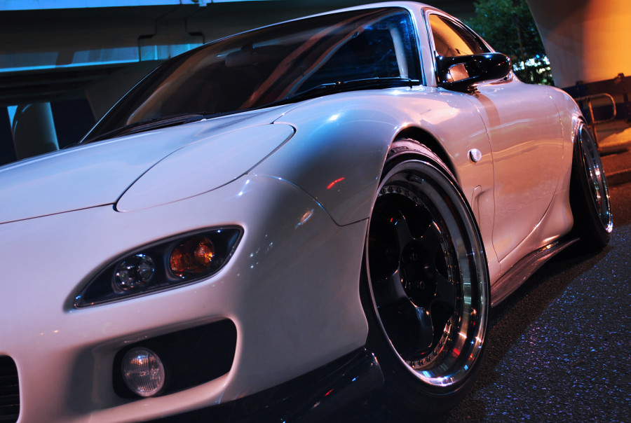 Mazda RX-7 FD roues Work Meister S1 3P R18 9.5J ET7 235/40 11.5J ET16 265/35