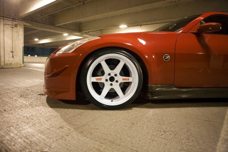 Nissan 350Z roues Rays Volk Racing TE37 R19 9.5J ET12 245/35 10.5J ET22 275/35