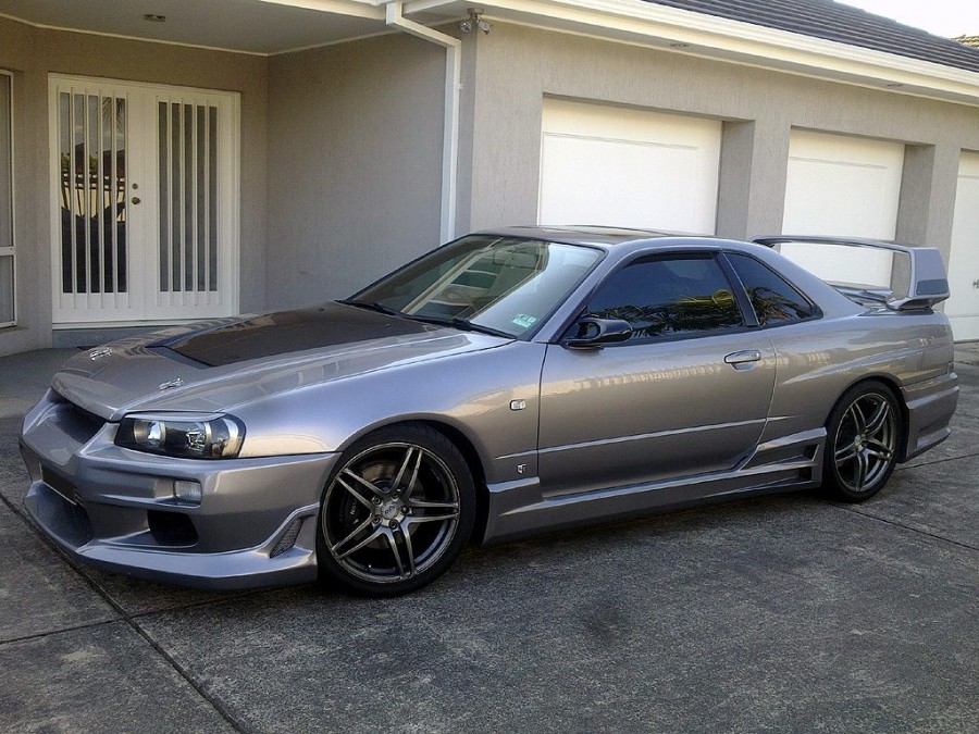 Nissan Skyline R34 диски AVS Model 5 R18 8J ET30 235/40 9J ET35 265/35 coupe 