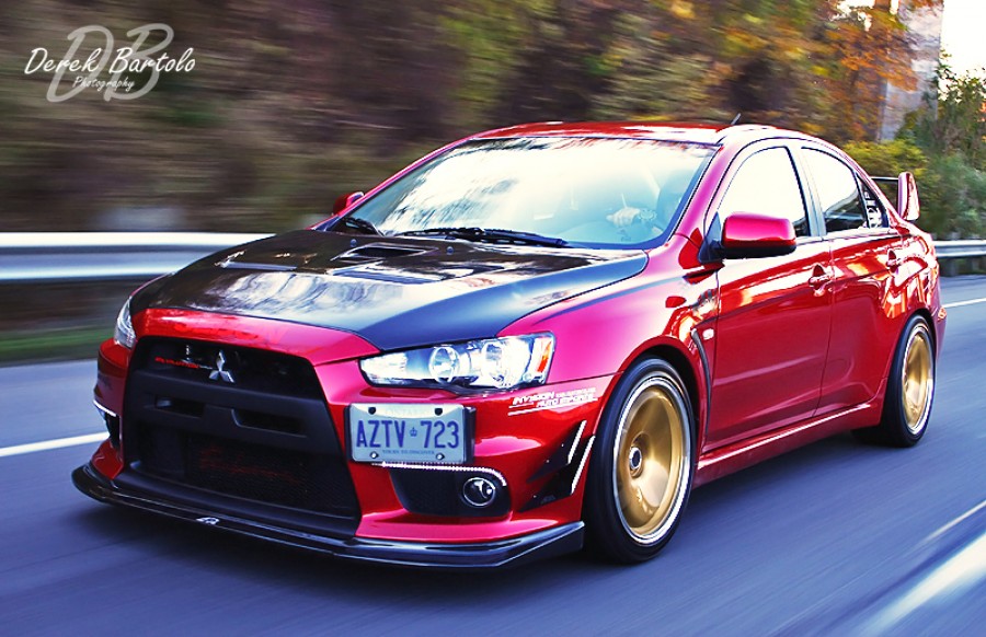 Mitsubishi Lancer Evolution X диски Greddy Gravity Gullflame R18 9.5J ET15 265/35