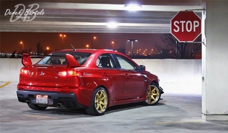 Mitsubishi Lancer Evolution X диски Greddy Gravity Gullflame R18 9.5J ET15 265/35