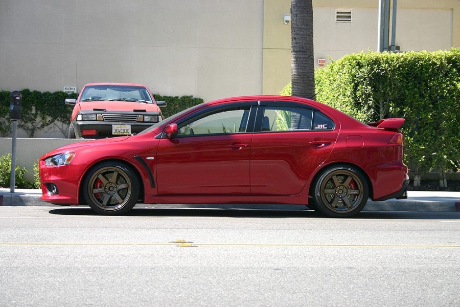 Mitsubishi Lancer Evolution X диски Rays Volk Racing TE37 R18 10.5J ET22 265/35